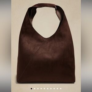 BANANA REPUBLIC suede CHOCOLATE BROWN TOTE